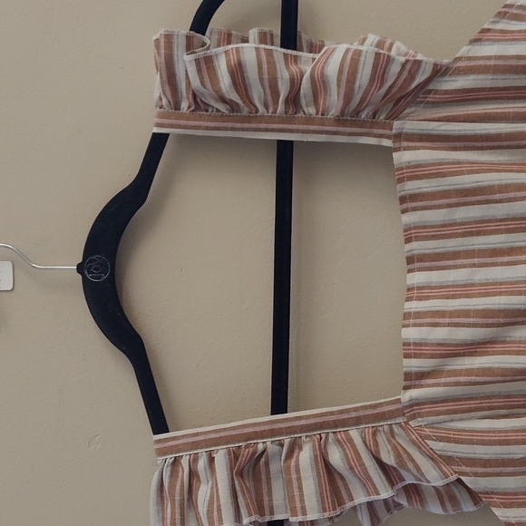 SHEIN Frenchy Ruffle Armhole Open Tieback Striped Jumpsuit - Picture 6 of 16